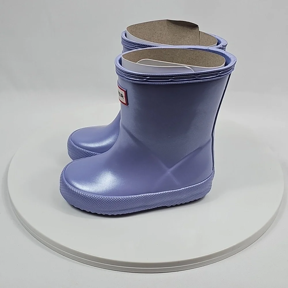 NIB Hunter Toddler First Classic Nebula Rain Boots Iridescent Purple Lavender 5